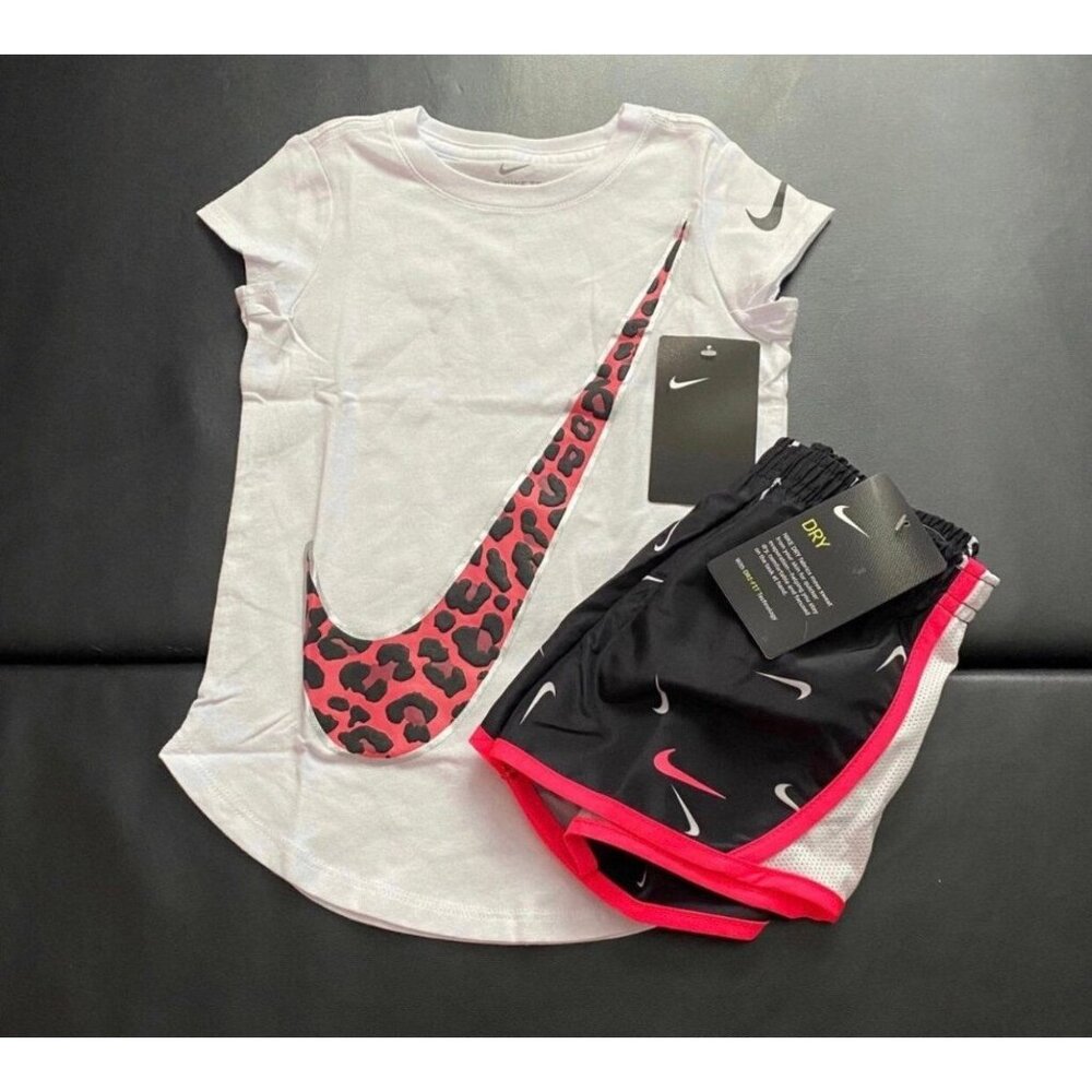 NWT Nike Leopard Print Athletic Set Girls Size 4